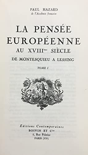 La Pensée européenne au XVIIIe siècle