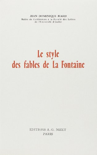Le Style des fables de La Fontaine